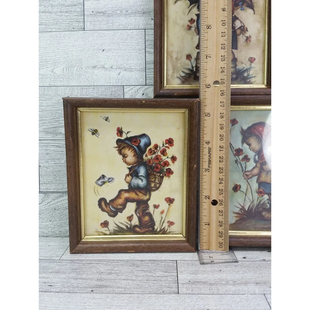 Vintage‎ Evans Framed Wall Hummel Goebel Set of 3 Intercraft Kids Boys Girls